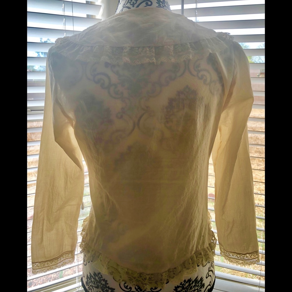 ***SOLD***Anthropologie Odille Victorian Inspired Lace Collared Blouse - Picture 6 of 16